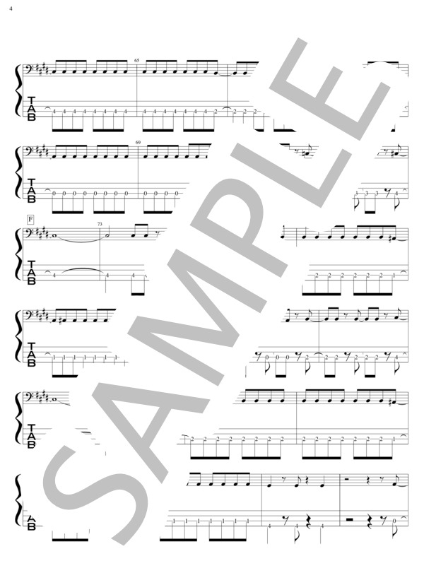 BLACK MEMORY (THE ORAL CIGARETTES) / エレキベース 初〜中級 - サンプル譜面 4/5