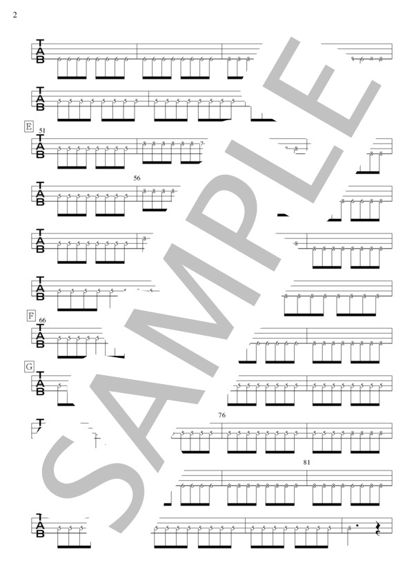 曇天 (DOES) / エレキベース 入門〜初級 - サンプル譜面 2/4