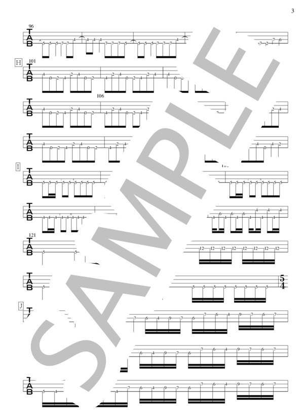 MOON (SIAM SHADE) / エレキベース 中〜上級 - サンプル譜面 3/4