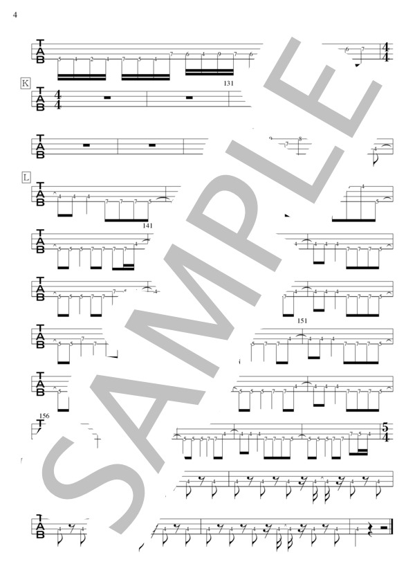MOON (SIAM SHADE) / エレキベース 中〜上級 - サンプル譜面 4/4