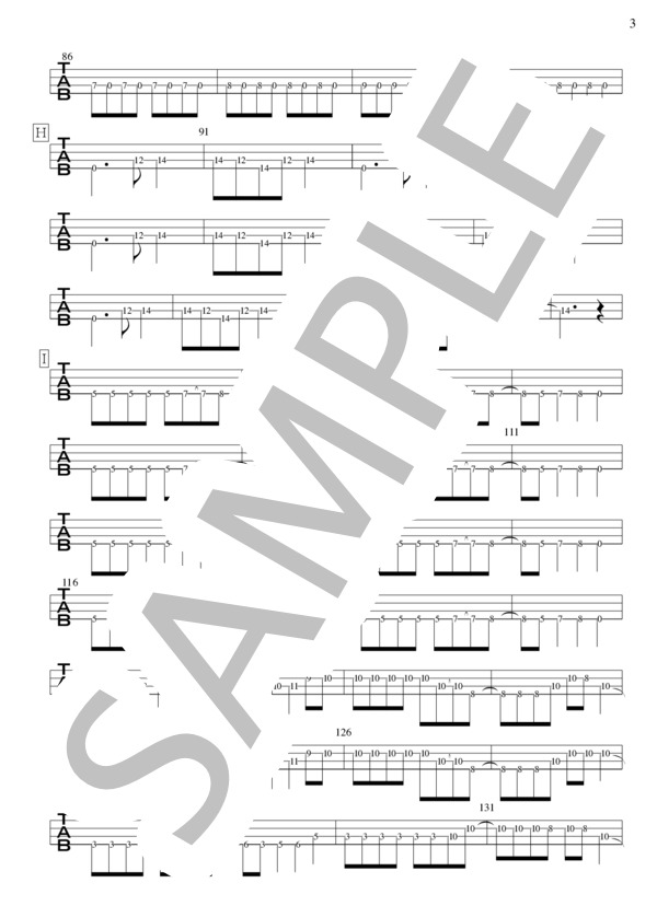 品川心中 (人間椅子) / エレキベース 初〜中級 - サンプル譜面 3/5