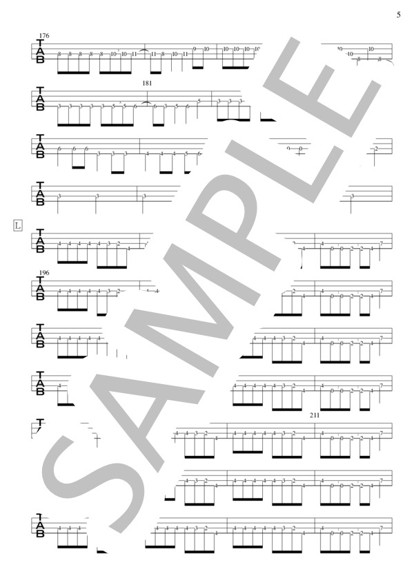 品川心中 (人間椅子) / エレキベース 初〜中級 - サンプル譜面 5/5