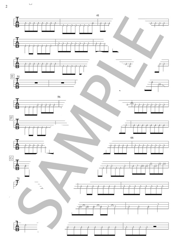 変わりたい唄 (阿部 真央) / エレキベース 初〜中級 - サンプル譜面 2/4
