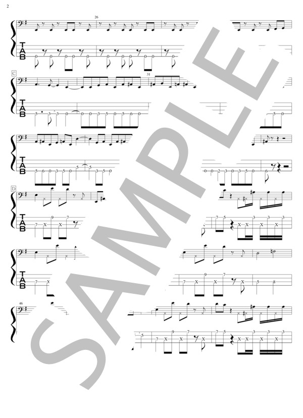 ALLERGY (SIAM SHADE) / エレキベース 上級 - サンプル譜面 2/5