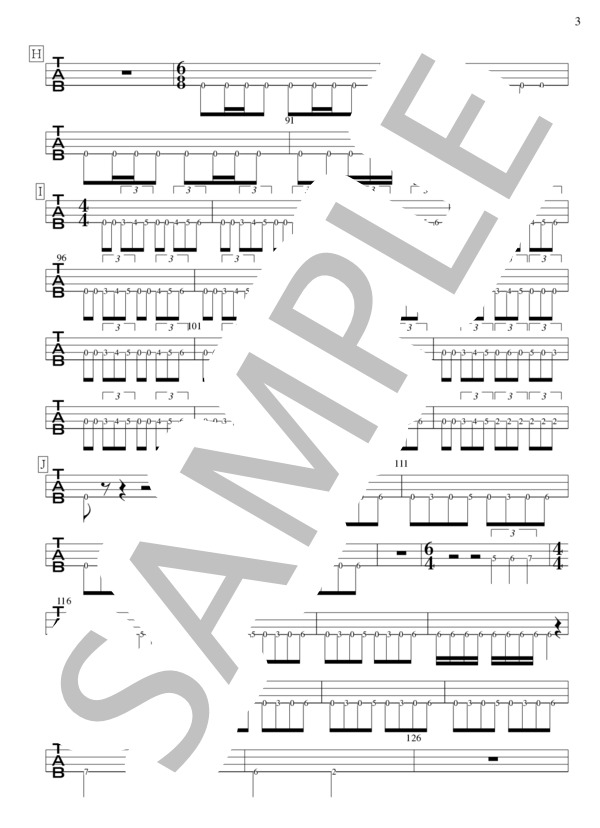 ALLERGY (SIAM SHADE) / エレキベース 上級 - サンプル譜面 3/4