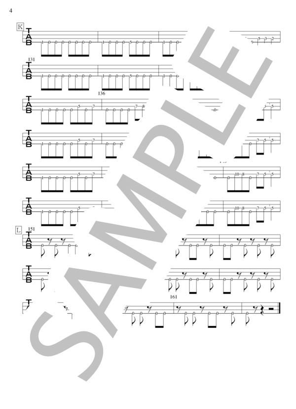 ALLERGY (SIAM SHADE) / エレキベース 上級 - サンプル譜面 4/4