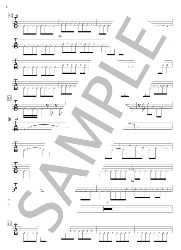 冬の太陽 (ストレイテナー) / エレキベース 初〜中級 - サンプル譜面 2/4