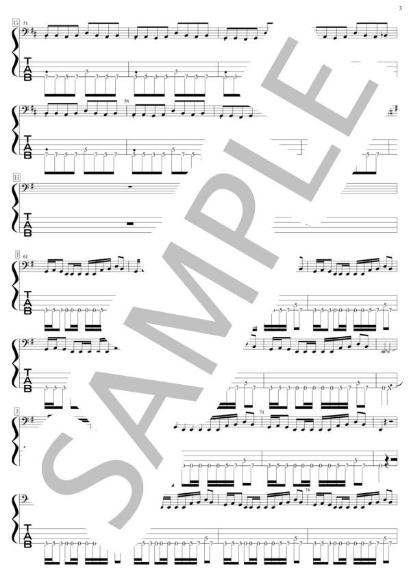 恋をしましょう (SPARKS GO GO) / エレキベース 初級 - サンプル譜面 3/5