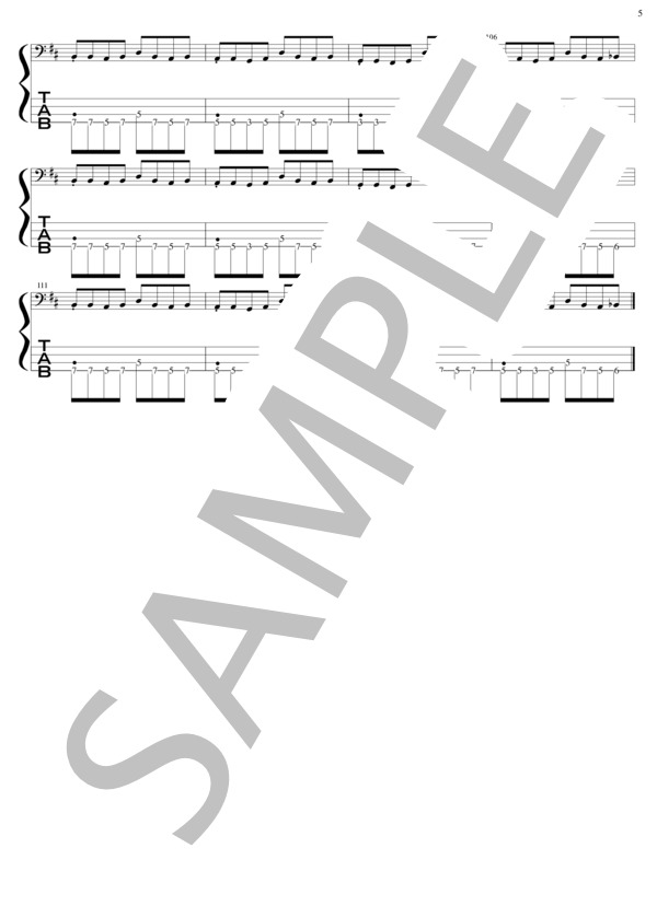 恋をしましょう (SPARKS GO GO) / エレキベース 初級 - サンプル譜面 5/5