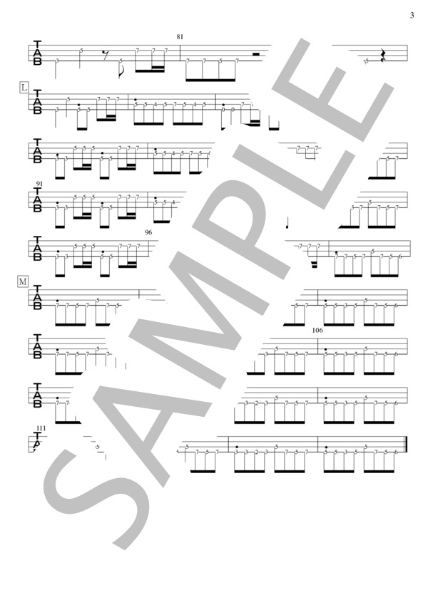 恋をしましょう (SPARKS GO GO) / エレキベース 初級 - サンプル譜面 3/3