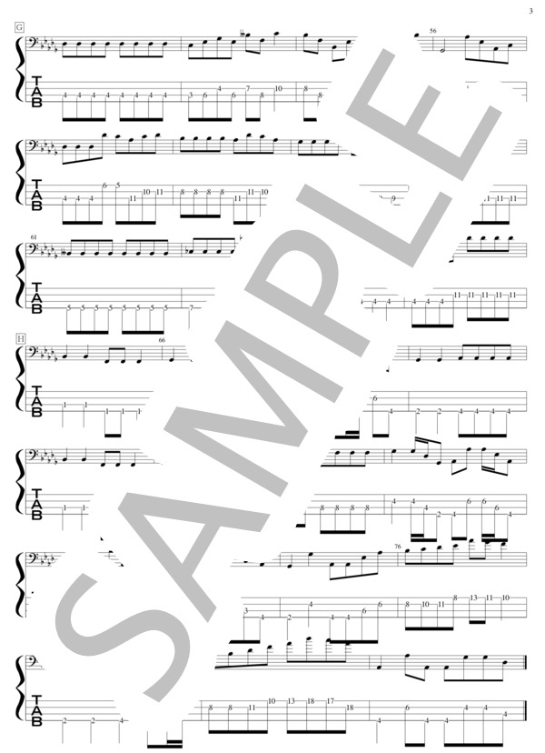 さっちゃんのセクシーカレー (大森 靖子) / エレキベース 初〜中級 - サンプル譜面 3/3