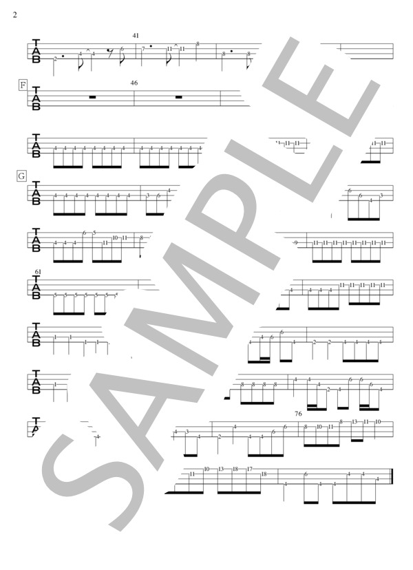 さっちゃんのセクシーカレー (大森 靖子) / エレキベース 初〜中級 - サンプル譜面 2/2