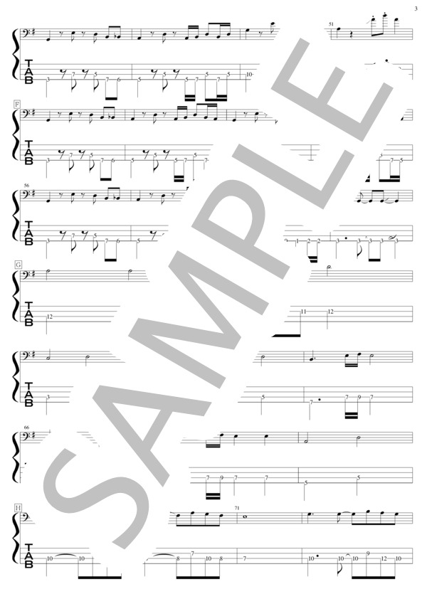 さよーならあなた (カネコアヤノ) / エレキベース 初級 - サンプル譜面 3/5