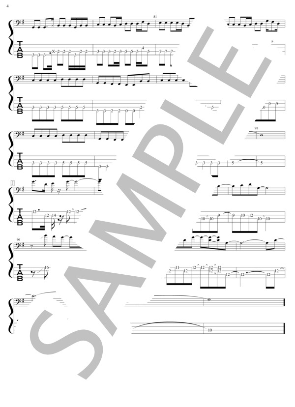 次回予告 (My Hair is Bad) / エレキベース 初級 - サンプル譜面 4/4