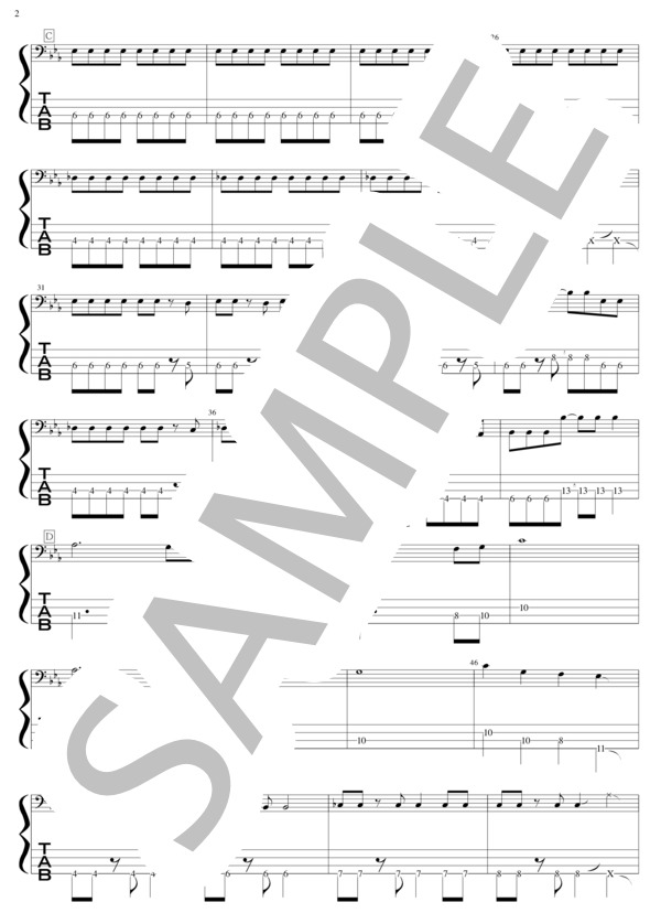 B DASH！ (26時の マスカレイド) / エレキベース 初〜中級 - サンプル譜面 2/5