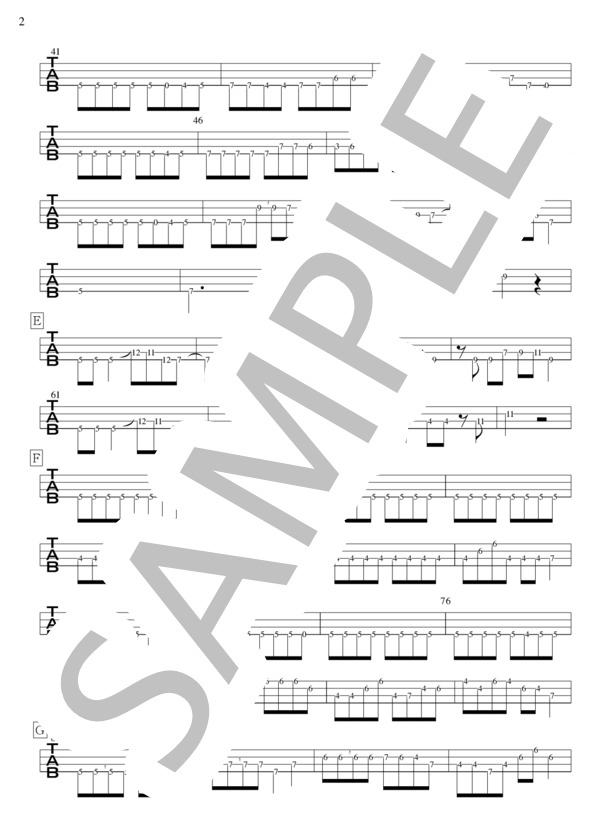 エンジェルナンバー (26時の マスカレイド) / エレキベース 中級 - サンプル譜面 2/4