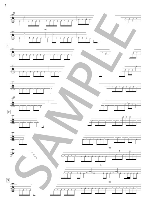 素晴らしい世界 (琴織) / エレキベース 初級 - サンプル譜面 2/5