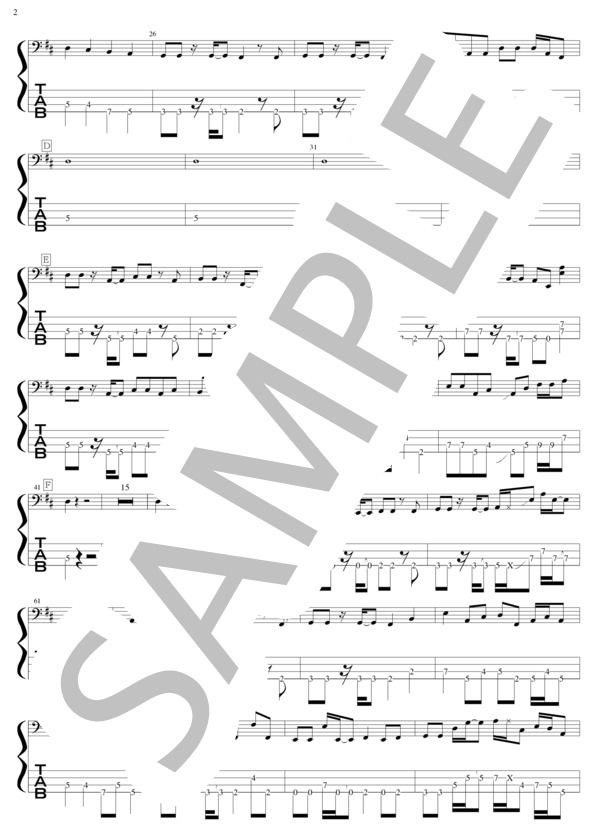 バンド (クリープハイプ) / エレキベース 初〜中級 - サンプル譜面 2/3