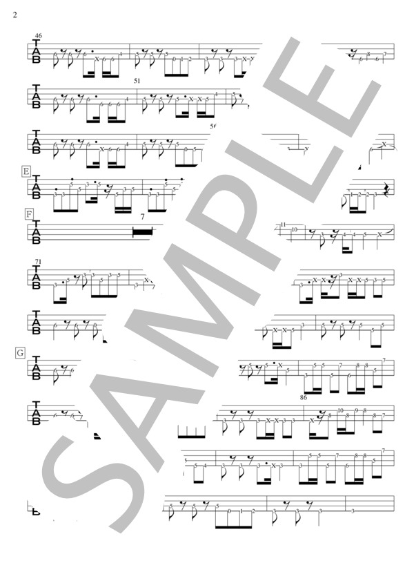 海老BODY (ゴマアブラ) / エレキベース 中〜上級 - サンプル譜面 2/4