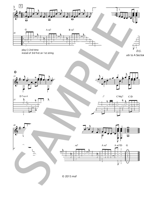 赤いスイートピー (松田 聖子) / ギターソロ 初〜中級 - サンプル譜面 3/3