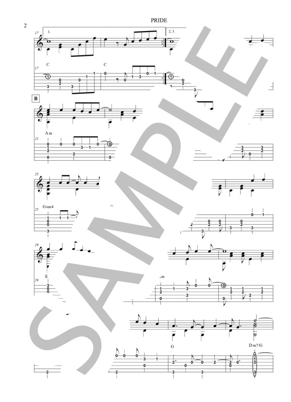 PRIDE (今井 美樹) / ギターソロ 初〜中級 - サンプル譜面 2/4