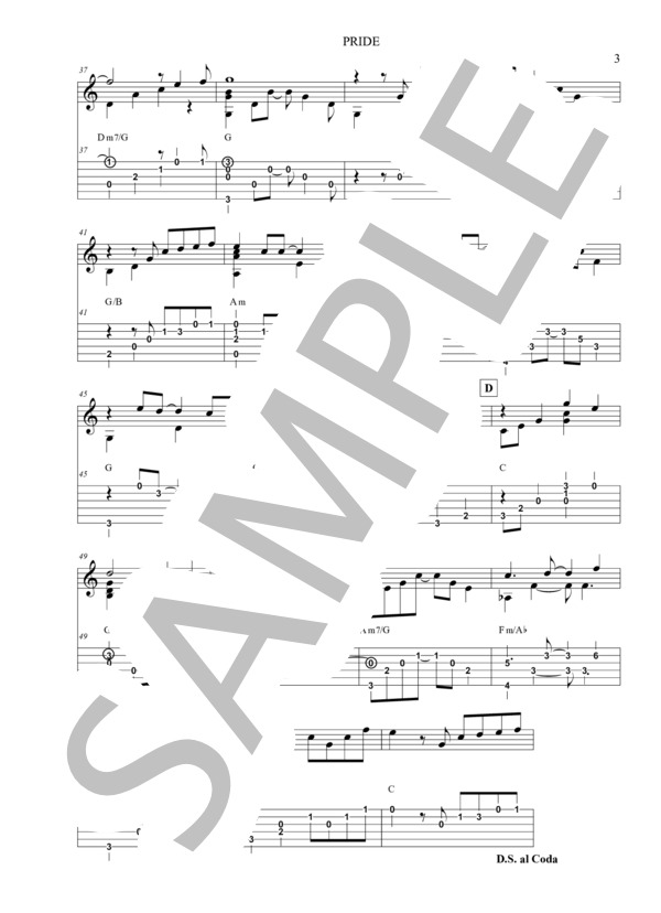 PRIDE (今井 美樹) / ギターソロ 初〜中級 - サンプル譜面 3/4