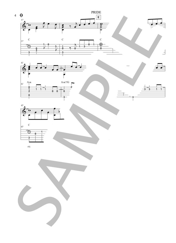 PRIDE (今井 美樹) / ギターソロ 初〜中級 - サンプル譜面 4/4