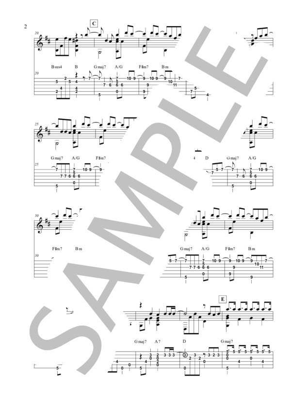 HERO (Mr.Children) / ギターソロ 初〜中級 - サンプル譜面 2/4