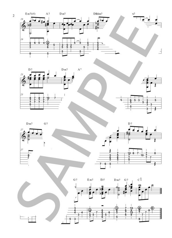 As Time Goes By (ハーマン・フップフェルド) / ギターソロ 初級 - サンプル譜面 2/2