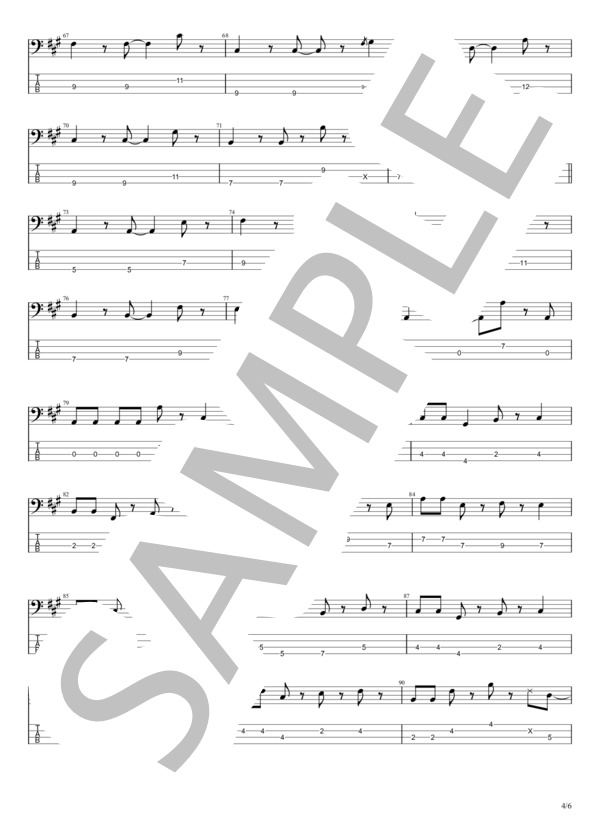 木綿のハンカチーフ (太田 裕美) / エレキベース 初〜中級 - サンプル譜面 4/5