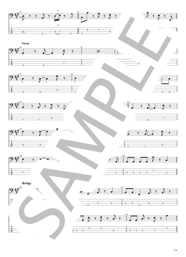 木綿のハンカチーフ (太田 裕美) / エレキベース 初〜中級 - サンプル譜面 5/5