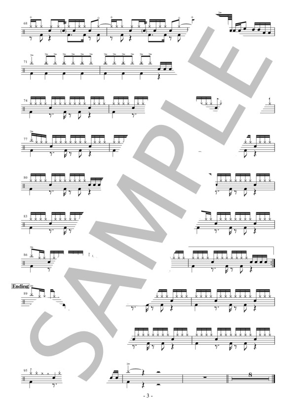 Pretender (Official髭男dism) / ドラム 初〜中級 - サンプル譜面 3/3