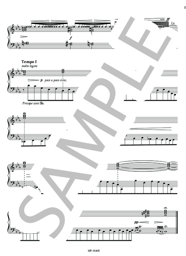 榎政則：前奏曲とフーガ（ピアノのために） (榎 政則) / ピアノソロ 中〜上級 - サンプル譜面 5/5