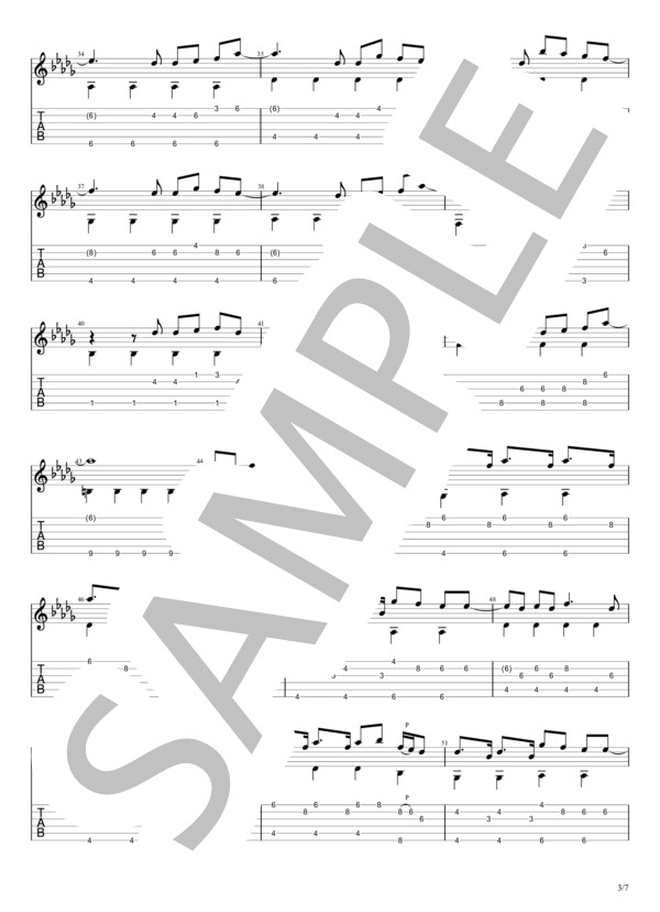 ホントの時間 ソロギターTAB (日向坂46) / ギターソロ 中級 - サンプル譜面 3/5