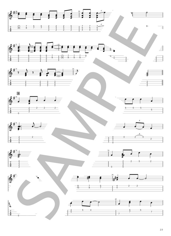 TOKIO (沢田 研二) / ウクレレソロ 初〜中級 - サンプル譜面 2/3