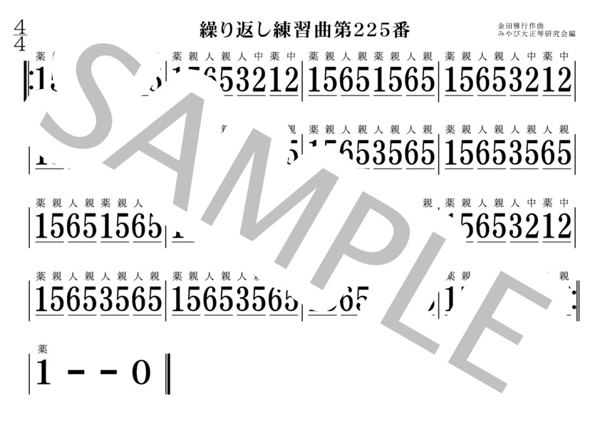 繰り返し練習曲221番～230番 大正琴 (金田 雅行) / 初〜中級 - サンプル譜面 5/5