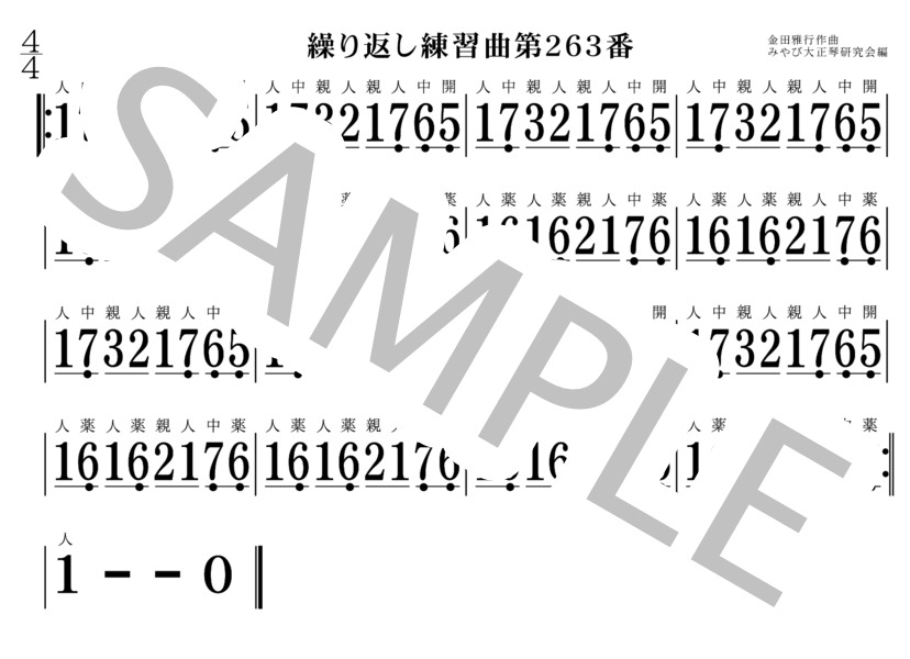 繰り返し練習曲261番～270番 大正琴 (金田 雅行) / 初〜中級 - サンプル譜面 3/5