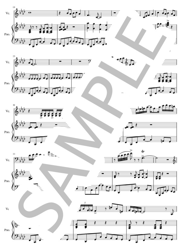 サマータイム～チェロ＆ピアノ デュオ～ (ジョージ・ガーシュイン) / 中〜上級 - サンプル譜面 2/5