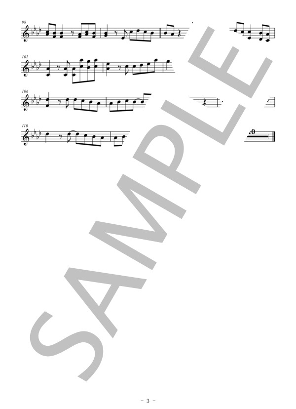 マイガール（メロディー譜:バスクラリネット） (嵐) / 上級 - サンプル譜面 3/3