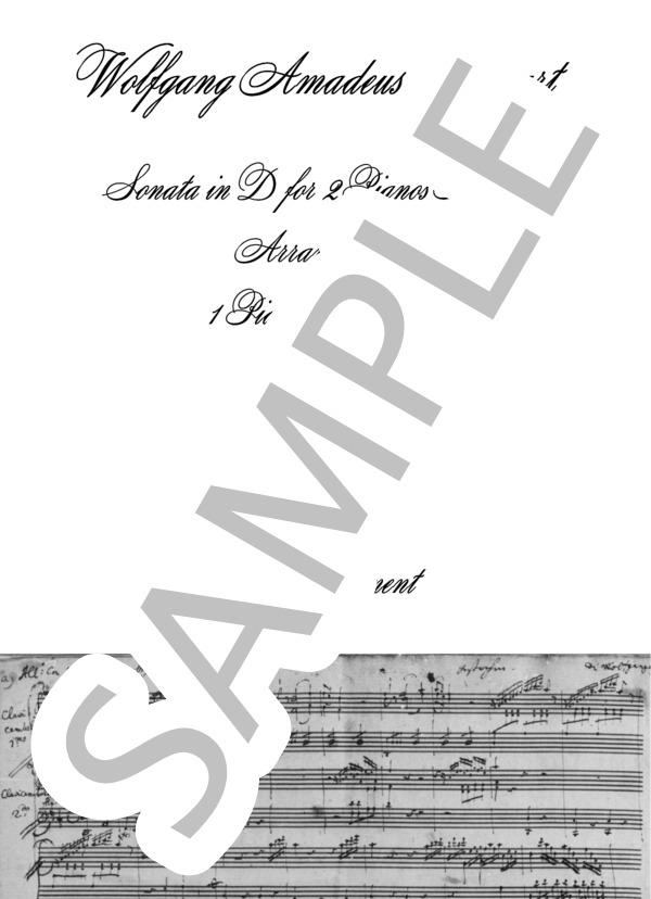 楽譜】ピアノ・ソナタ K.448第1楽章, 1台のピアノ連弾編曲