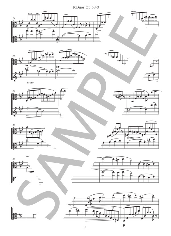 10Duos Op.53 No.3 For two Viola (レインゴリト・グリエール) / ヴィオラ 中〜上級 - サンプル譜面 2/5