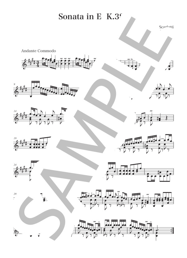 Sonata in E K.380 (For Violin) (ドメニコ・スカルラッティ) / ヴァイオリン 上級 - サンプル譜面 1/2