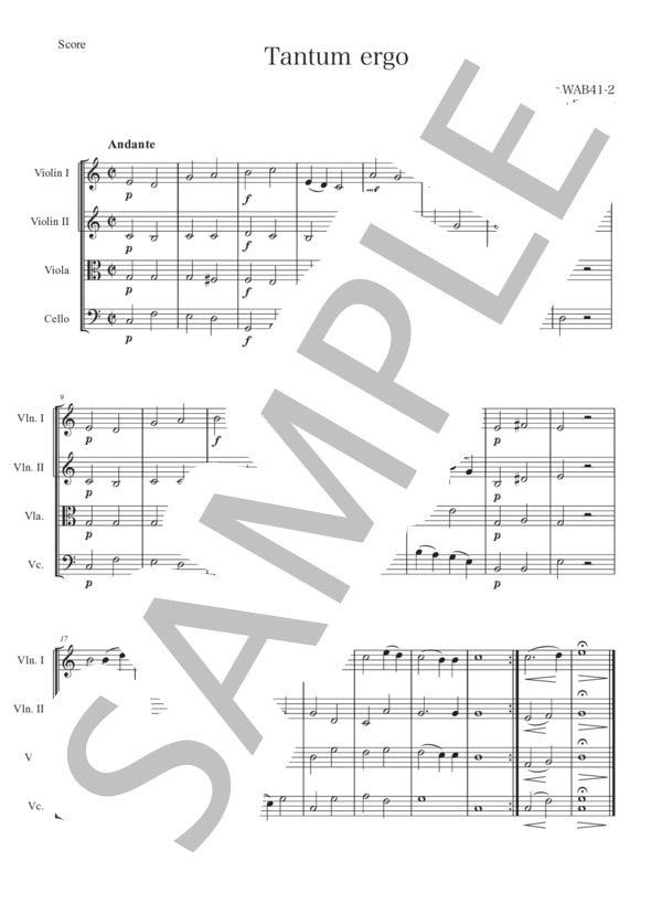 Church_Music_Sheet(String quartet) (フェリックス・メンデルスゾーン) / 弦楽四重奏 中〜上級 - サンプル譜面 1/5