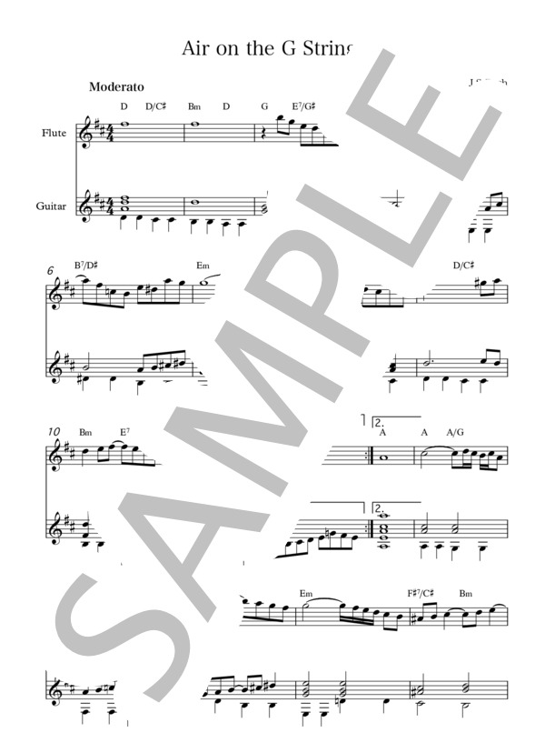 Air on the G string (nyuCrossroad) / フルート 初〜中級 - サンプル譜面 1/2