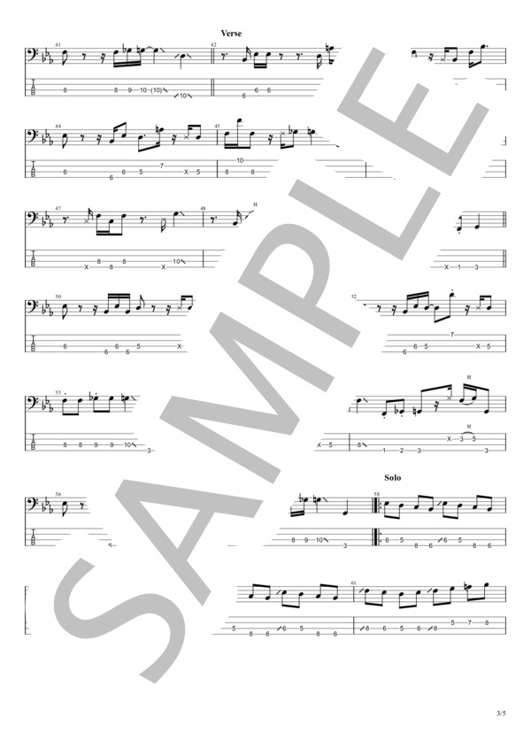 OK,Cheers! (chelmico) / エレキベース 中〜上級 - サンプル譜面 3/5