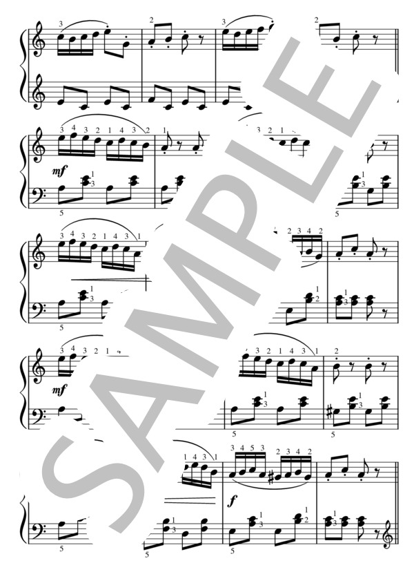 【コンクール課題曲】縁日     /     おまつり（グルリット） (コルネリウス・グルリット) / ピアノソロ 初級 - サンプル譜面 2/3