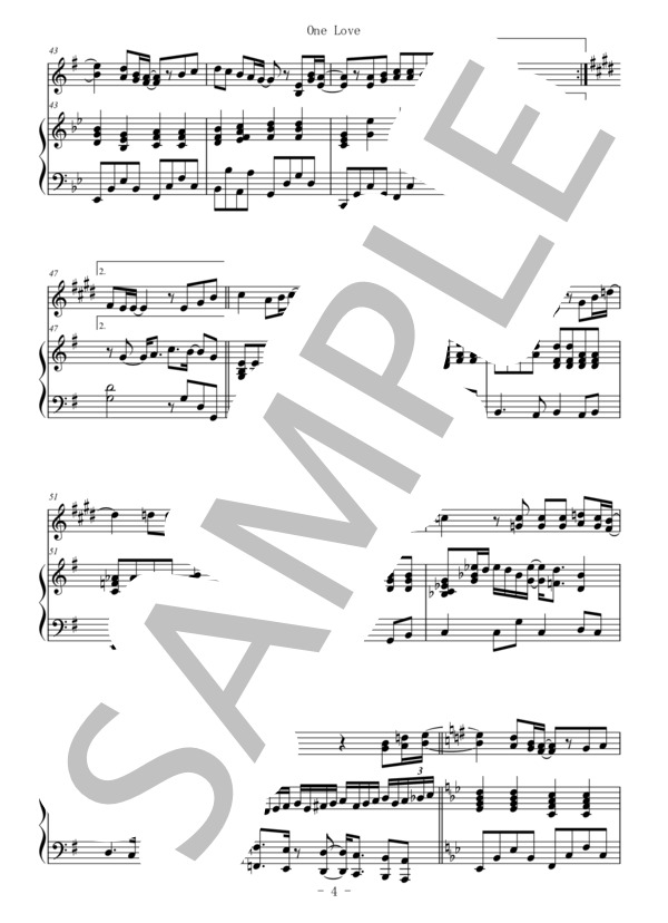 One Love(バリトンサックス＆ピアノ伴奏） (嵐) / 中〜上級 - サンプル譜面 4/5