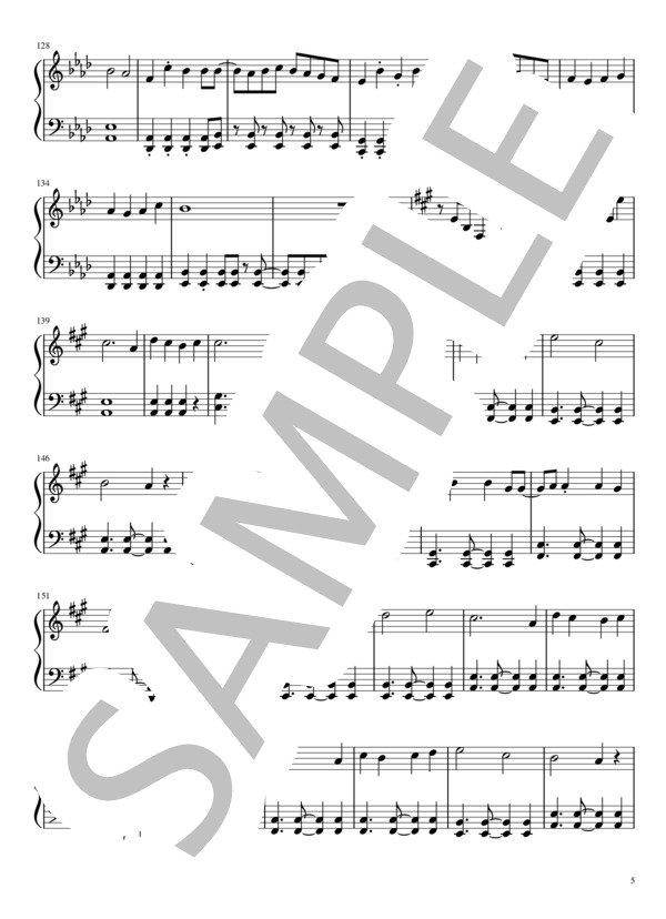 あの夢をなぞって（初～中級）ピアノ (YOASOBI) / ピアノソロ 初〜中級 - サンプル譜面 5/5