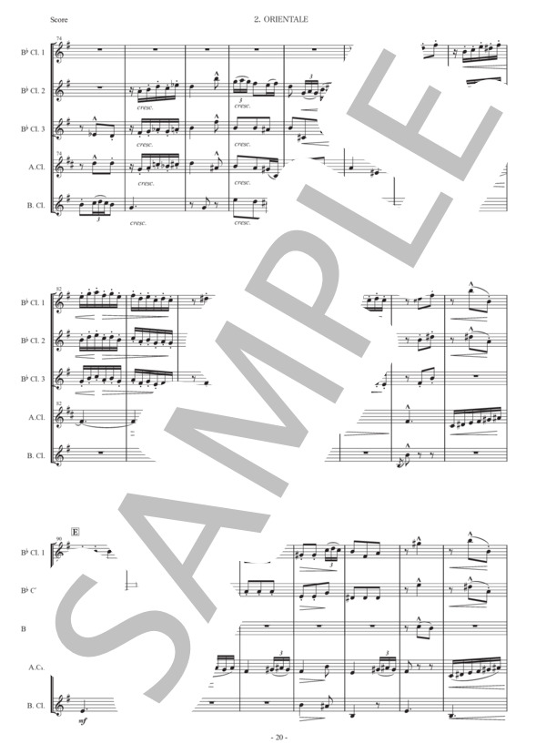 アルベニス「スペインの歌〜東洋風」クラリネット五重奏版 (イサーク・アルベニス) / 初〜中級 - サンプル譜面 4/5