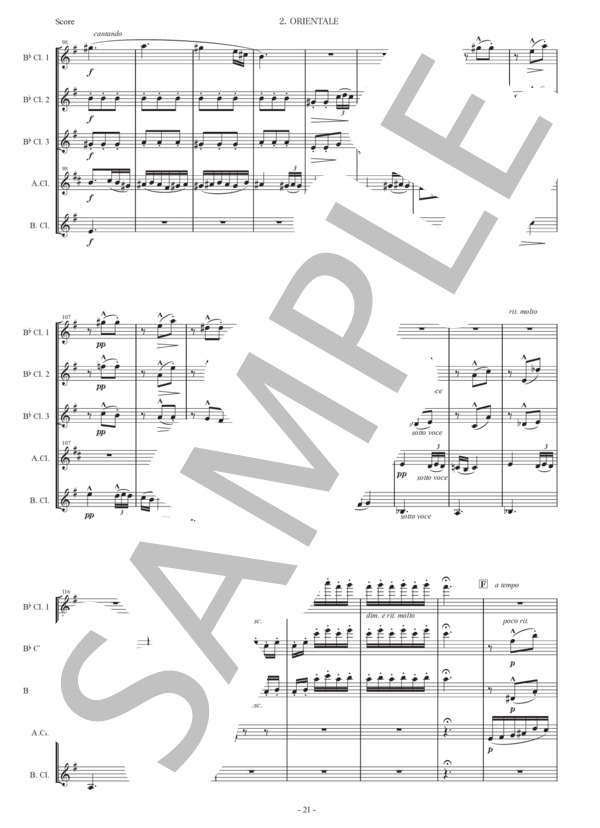 アルベニス「スペインの歌〜東洋風」クラリネット五重奏版 (イサーク・アルベニス) / 初〜中級 - サンプル譜面 5/5